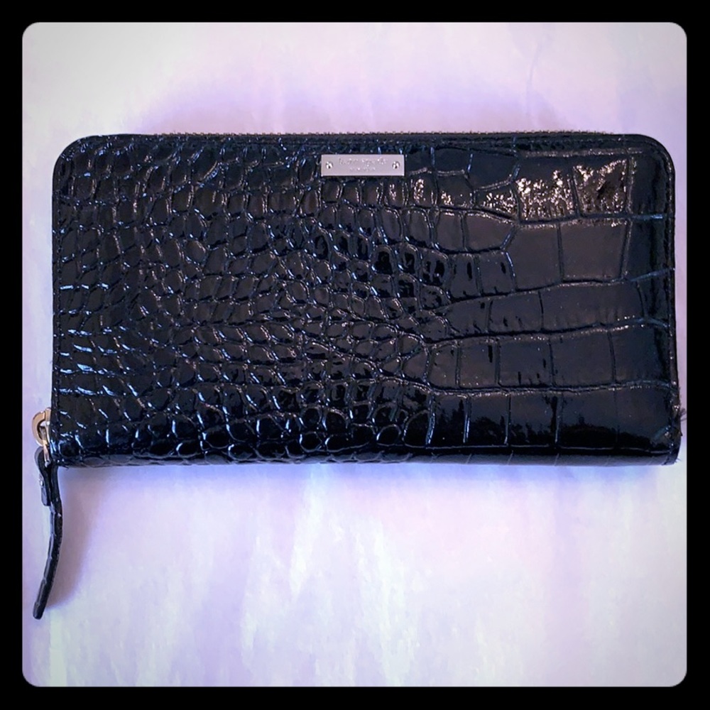 Kate Spade black croc wallet